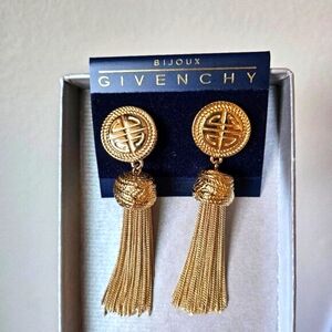 NWOT RARE GIVENCHY Tassel Clip On Statement Earrings